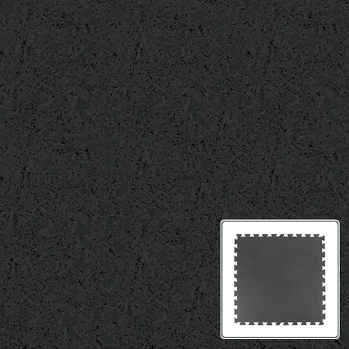 Rubber Sports Tile - Black - 36x36